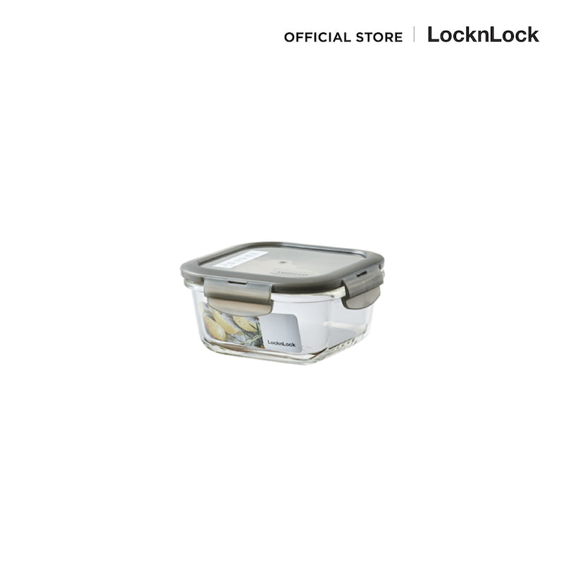LocknLock กล่องแก้วถนอมอาหาร Oven Glass Euro ความจุ 300 ml. รุ่น LLG205GRY