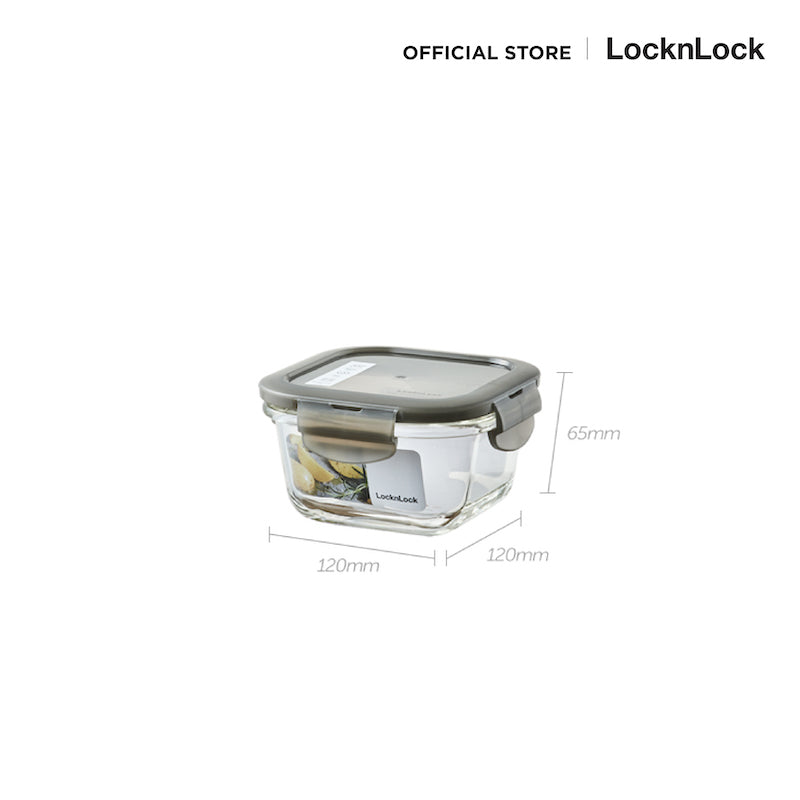 LocknLock กล่องแก้วถนอมอาหาร Oven Glass Euro ความจุ 300 ml. รุ่น LLG205GRY