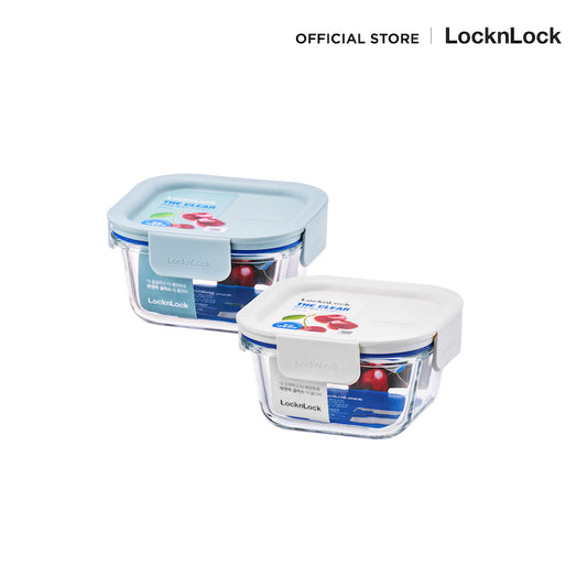 LocknLock กล่องแก้วถนอมอาหาร The Clear Square Container ความจุ 300 ml. - LNG205MIT