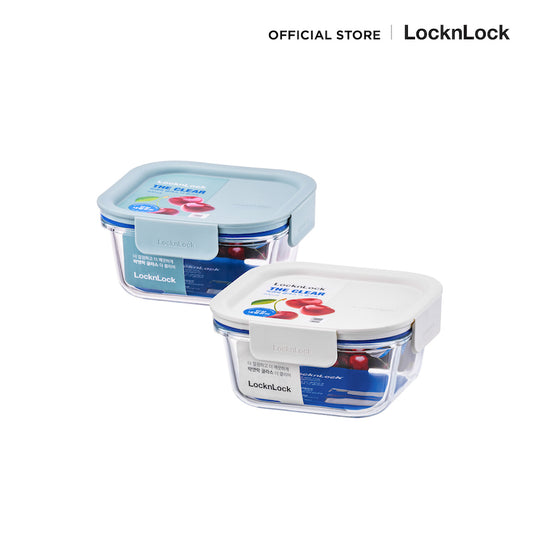 LocknLock กล่องแก้วถนอมอาหาร The Clear Square Container ความจุ 500 ml. - LNG214MIT