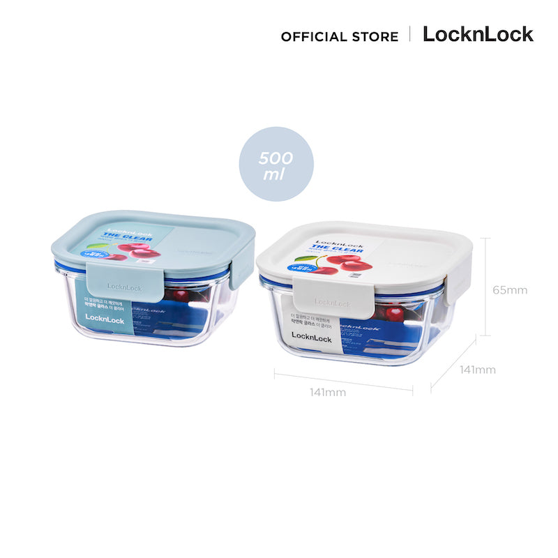 LocknLock กล่องถนอมอาหาร The Clear Square Container ความจุ 500 ml. - LNG214MIT