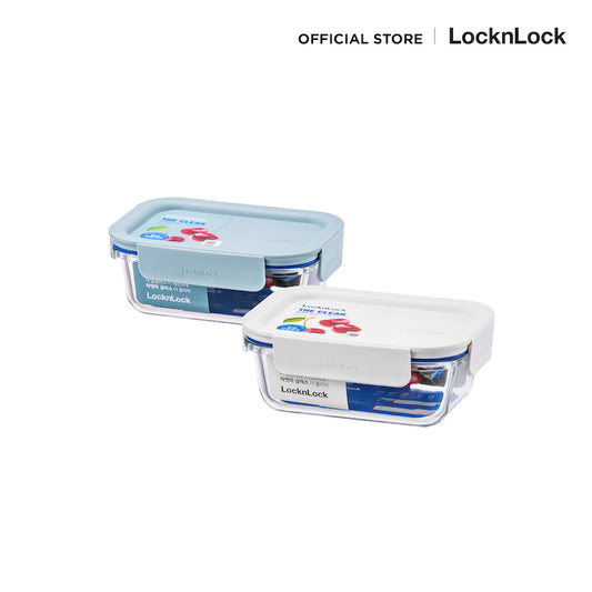 LocknLock กล่องแก้วถนอมอาหาร The Clear Rectangle Container ความจุ 380 ml. - LNG422MIT