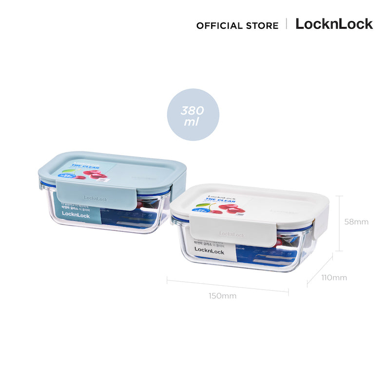 LocknLock กล่องถนอมอาหาร The Clear Rectangle Container ความจุ 380 ml. - LNG422MIT