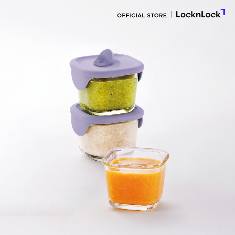 LockLock เซตกล่องแก้วถนอนมอาหารเด็ก Baby Food Container 690 ml. - LLG509S3