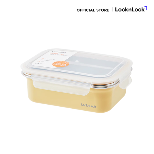 LocknLock กล่องถนอมอาหารสแตนเลส Color Stainless Container 1.2 L - LST505YEL