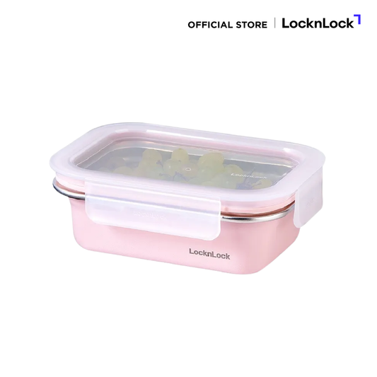 LocknLock กล่องถนอมอาหารสแตนเลส Color Stainless Cozy 400 ml. - LST511PIK