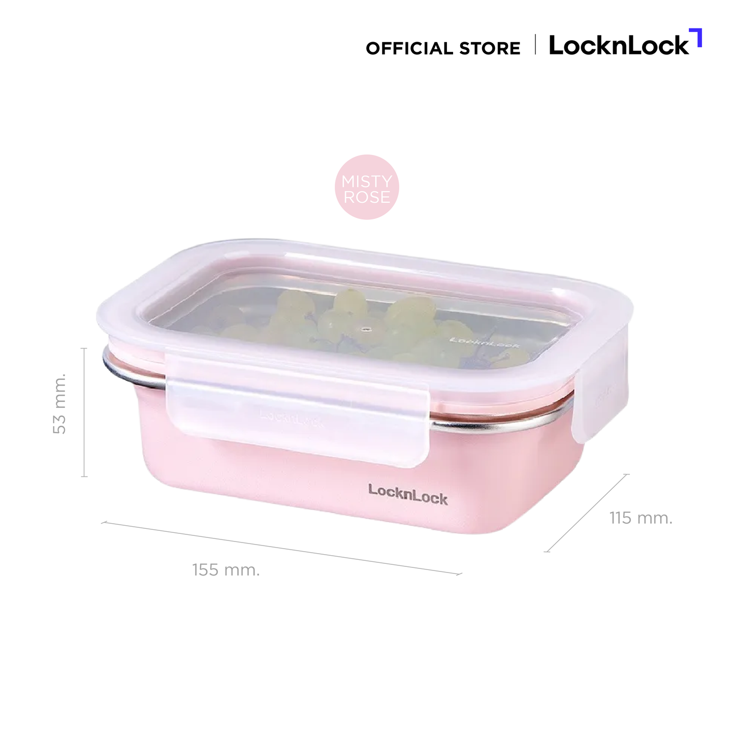 LocknLock กล่องถนอมอาหารสแตนเลส Color Stainless Cozy 400 ml. - LST511PIK