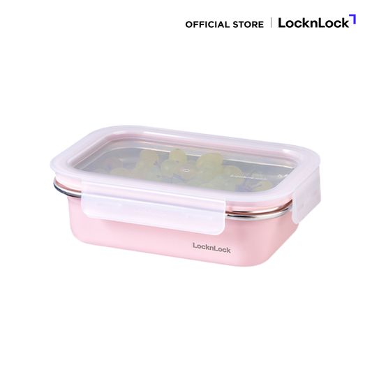 LocknLock กล่องถนอมอาหารสแตนเลส Color Stainless Cozy 600 ml. - LST513PIK
