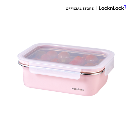 LocknLock กล่องถนอมอาหารสแตนเลส Color Stainless Cozy 1.2 L - LST515PIK