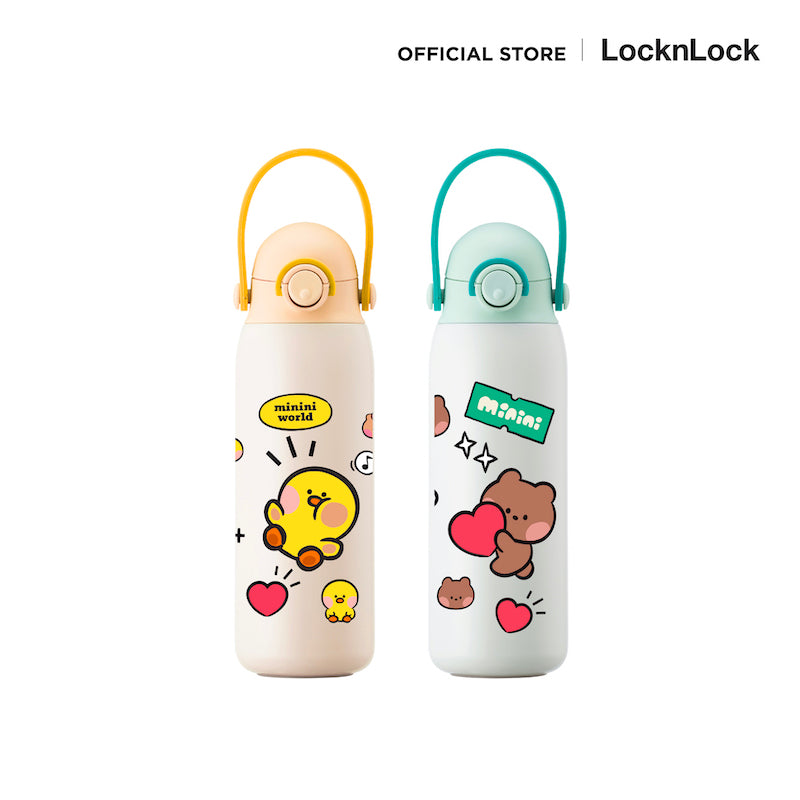 LocknLock with Line Friends กระติกน้ำเก็บอุณหภูมิพร้อมหูจับซิลิโคน Kids Tumbler ความจุ 500 ml. - LHC3314LF
