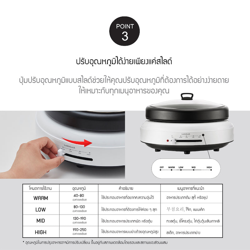 LocknLock Multi Cooker 4 L. - EJP548WHT