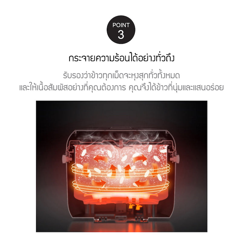 หม้อหุงข้าวดิจิทัล รุ่น EJR321IVY กระจายความร้อนได้ดี