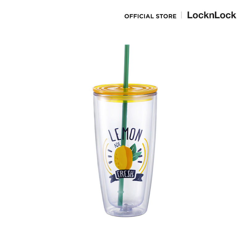 แก้วน้ำ 2 ชั้น Double Wall Cold Cup lemon