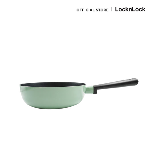 LocknLock กระทะก้นลึก สีเขียวมิ้นต์ Decore Wok 24 cm. - LDE1245IH