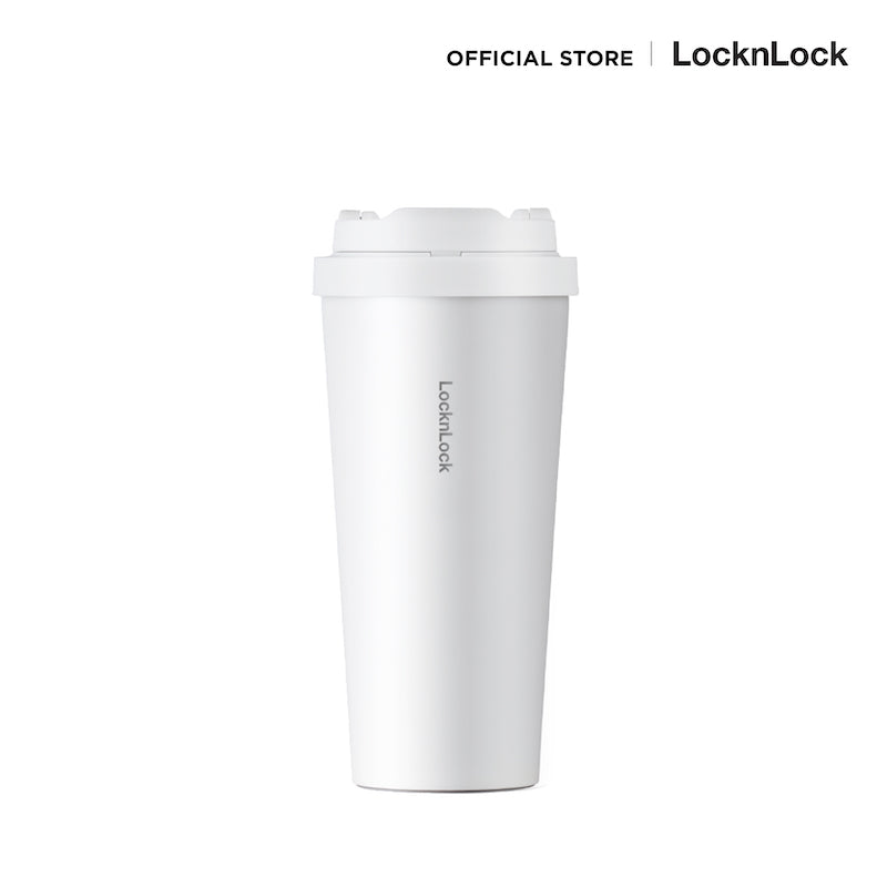 แก้วเก็บความเย็น LocknLock Energetic One Touch Tumbler 550 ml. LHC3249 white