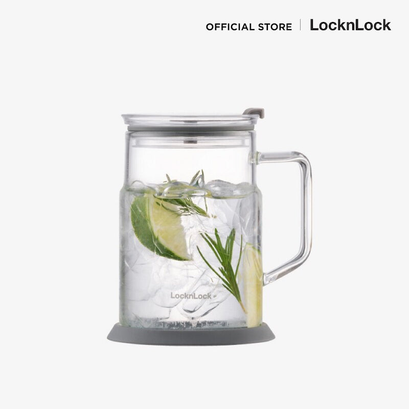 แก้วน้ำมีหูพร้อมฝา Metro Glass Mug 560 ml. รุ่น LLG6000 ad shot 2