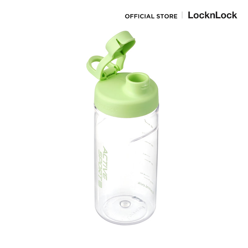 กระบอกน้ำพลาสติก active sport green เปิดฝา