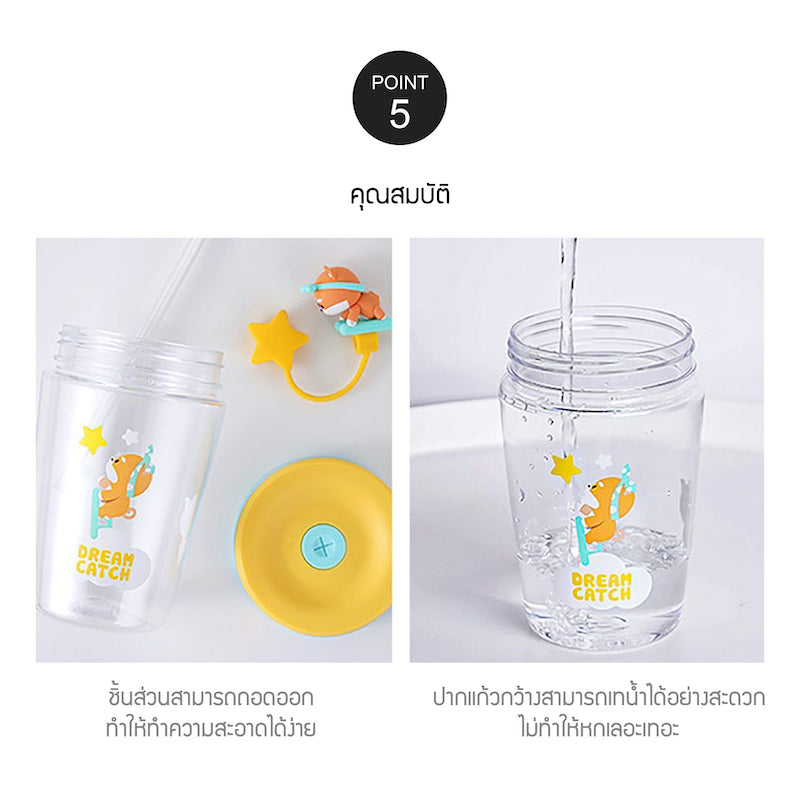 LocknLock แก้วน้ำพลาสติกพร้อมหลอด Dream Catcher 540 ml. - ABF779