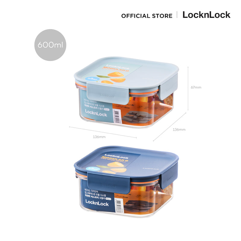 LocknLock กล่องถนอมอาหาร Bisfree Modular Plus 600 ml. - LBF451R ...