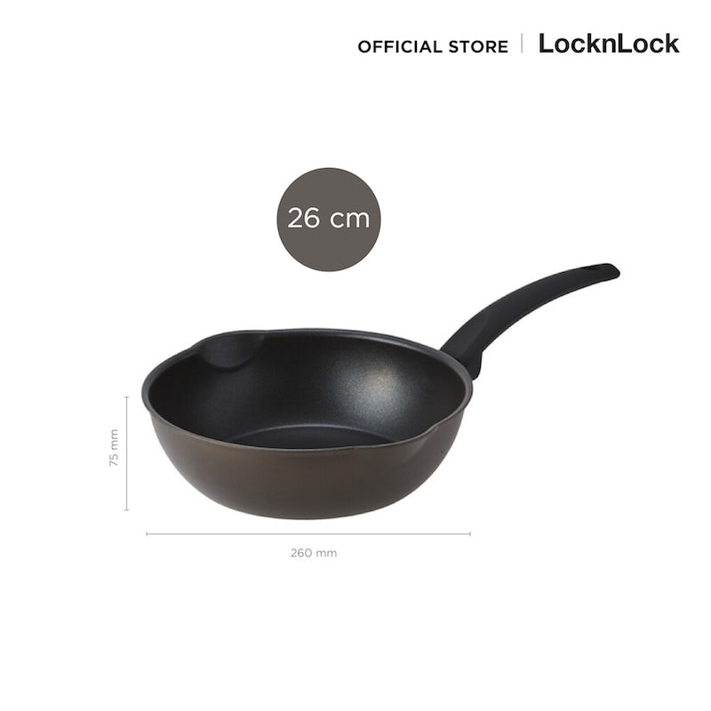 LocknLock กระทะก้นลึกเคลือบไทเทเนียม Brawny IH Cookware ขนาด 26 cm. - CAW2625