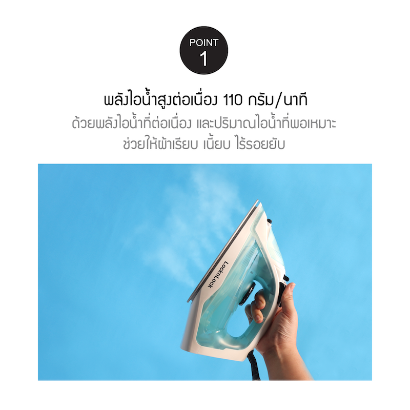 LocknLock เตารีดไอน้ำ Electric Steam Iron - ENI351LBLU