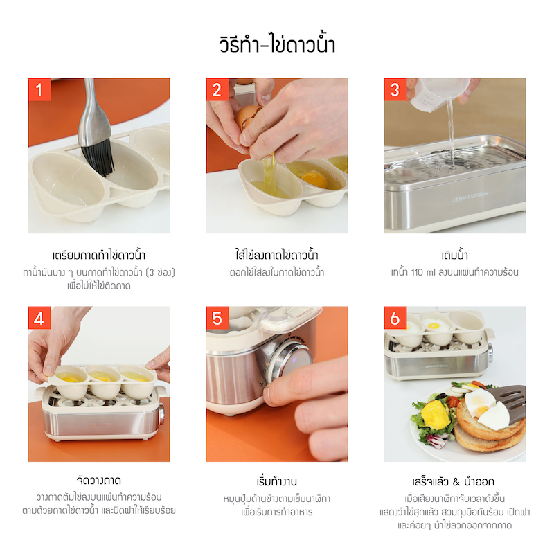 Jenniferoom เครื่องต้มไข่ไอน้ำ รุ่น JRKTH-EB1601SOM