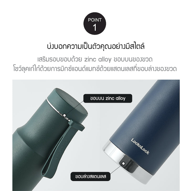 LocknLock กระบอกน้ำเก็บอุณหภูมิ Metro EDGE Tumbler ความจุ 620 ml. รุ่น LHC4199