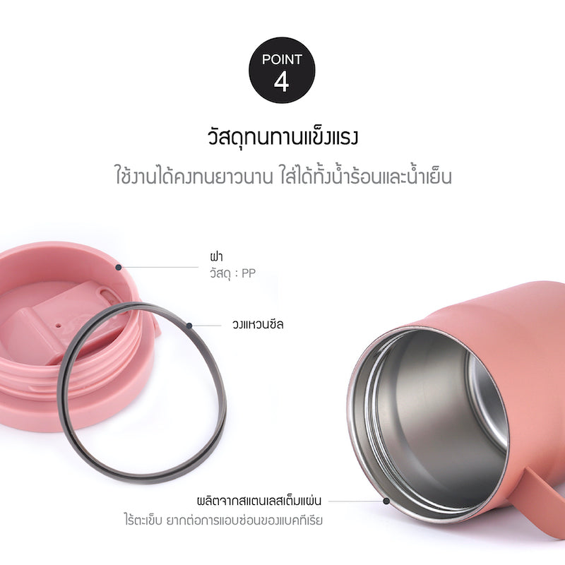 LocknLock แก้วน้ำเก็บอุณหภูมิ Metro Mug Tumbler ความจุ 370 ml. รุ่น LHC4262GRY