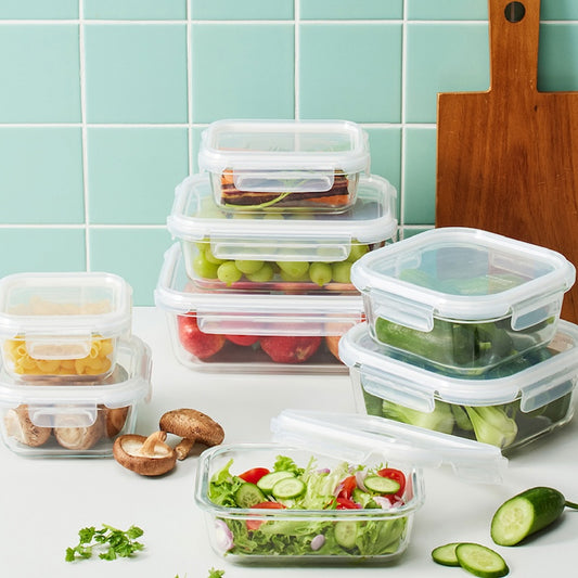 LocknLock กล่องแก้วถนอมอาหาร Fresh Stackable Glass container ความจุ 320 - 1040 ml.