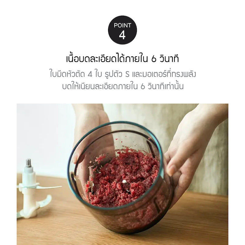 LocknLock เครื่องบดสับอเนกประสงค์ Meat Grinder ความจุ 2.2 L. - EJM196BLK