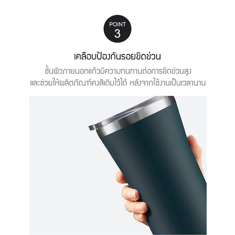 LocknLock แก้วเก็บอุณหภูมิ พร้อมหลอด และแปรงทำความสะอาด Daily Essential Tumbler ความจุ 870 ml. - LHC4325