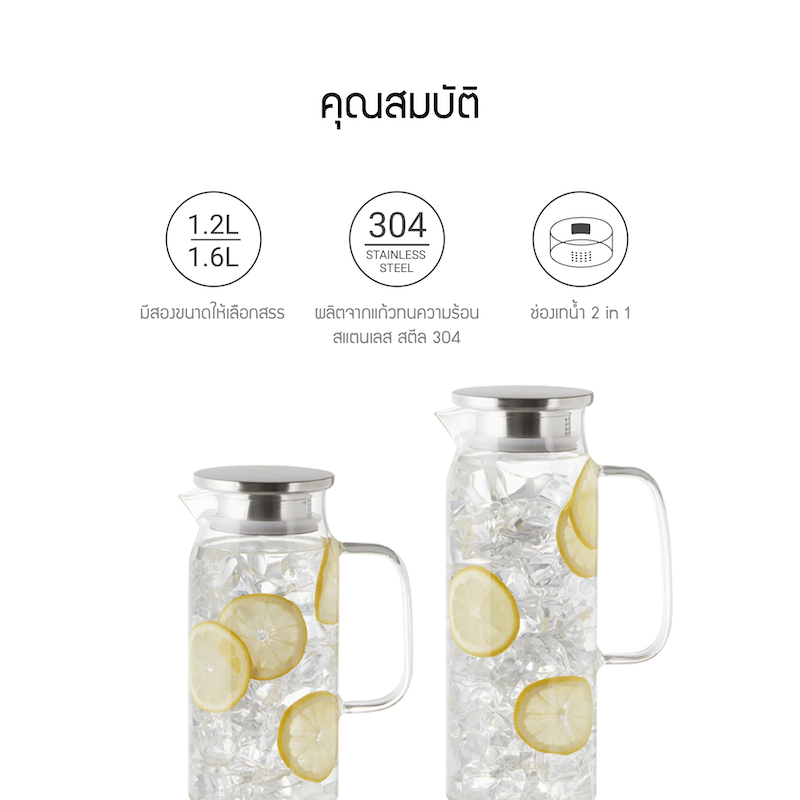 LocknLock เหยือกน้ำ Clear Water Jug Series ความจุ 1.2 L. - LLG615