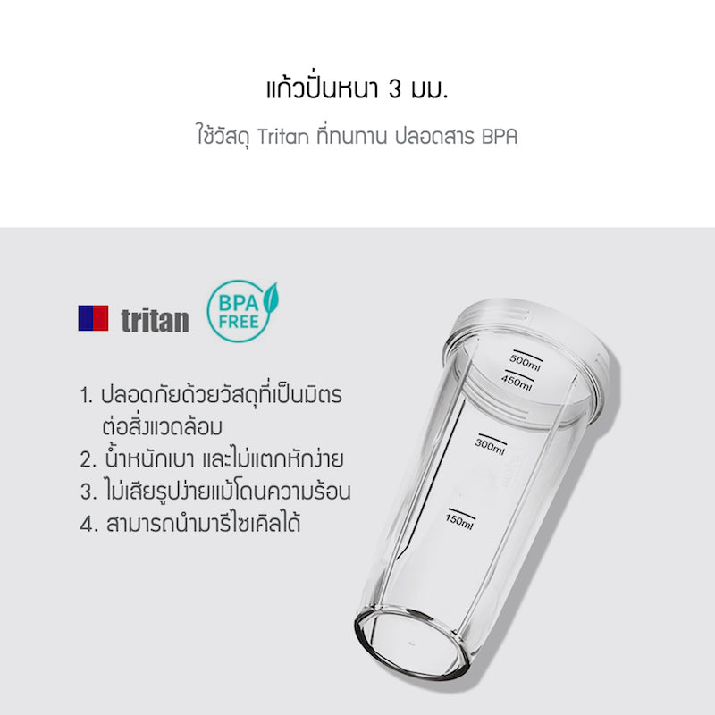 Jenniferoom เครื่องปั่นแบบพกพา Wakit Blender ความจุ 450 ml. รุ่น JRTH-HB0500