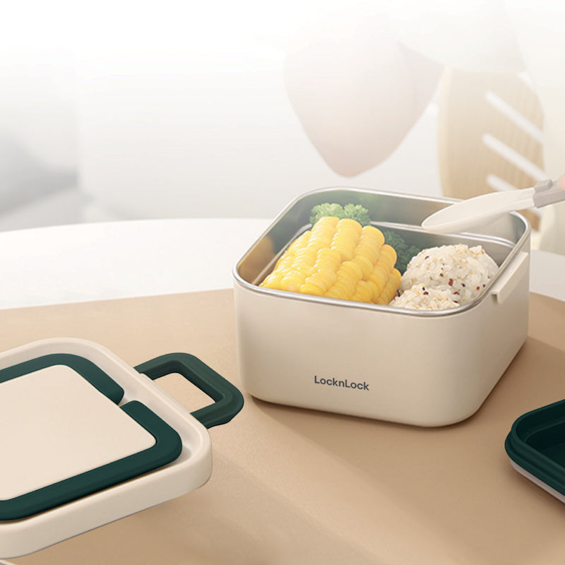 LocknLock กล่องใส่อาหารกลางวัน Square Lunch Box ความจุ 700ml. รุ่น LST710IVY