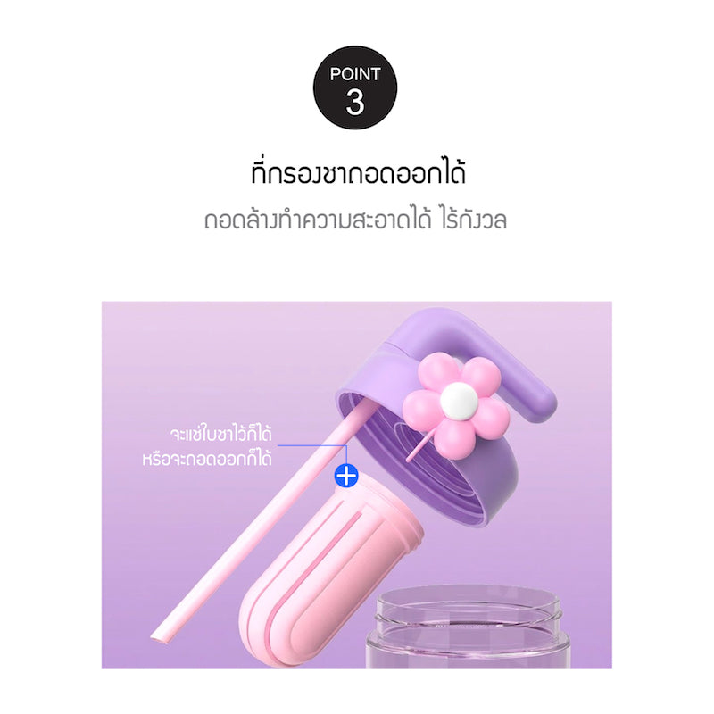 LocknLock แก้วน้ำพลาสติก 2 ชั้น พร้อมที่กรองชา Handy Infuser Bottle ความจุ 770ml. รุ่น ABF916
