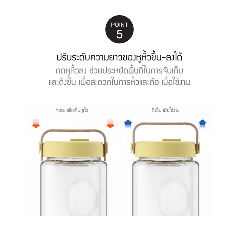 LocknLock ขวดโหลแก้วถนอมอาหาร พร้อมหูหิ้ว Breathing Glass Container 2.2 L. - LNG553