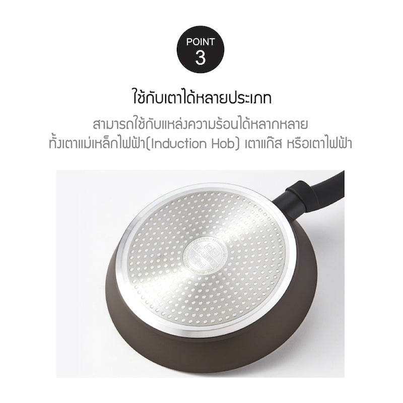 LocknLock กระทะก้นลึกเคลือบไทเทเนียม Brawny IH Cookware ขนาด 24 cm. - CAW2425