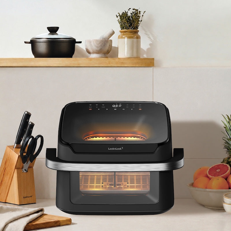 LocknLock หม้อทอดไร้น้ำมัน Dual Visible Air Fryer ความจุ 10 ลิตร รุ่น EJF398BLK