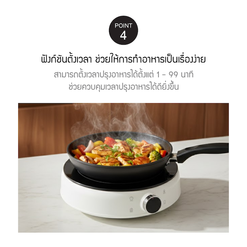 LocknLock เตาแม่เหล็กไฟฟ้า Mini Induction Cooker รุ่น EJI126IVY
