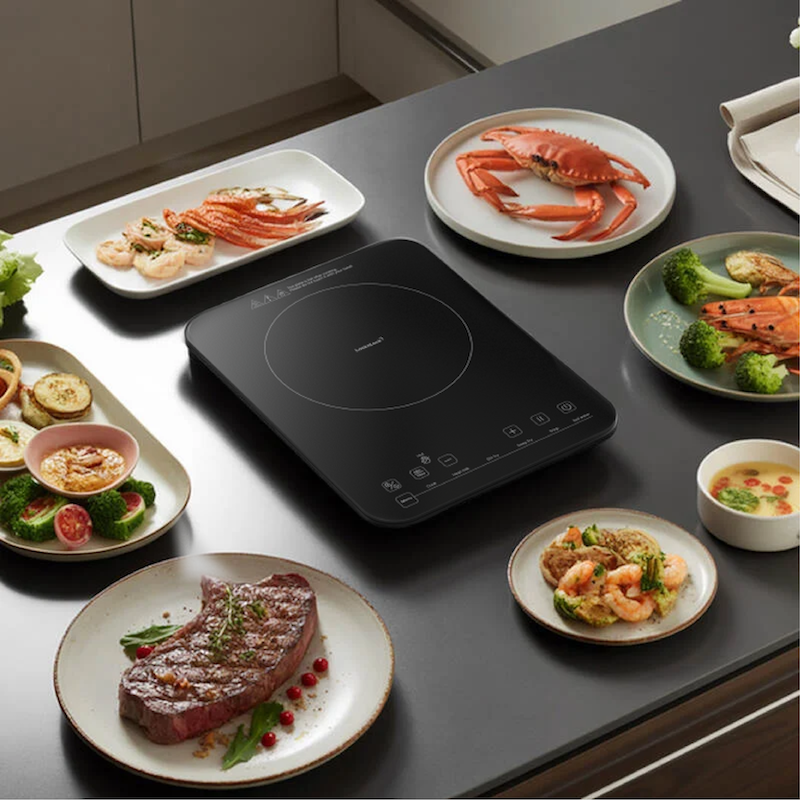 LocknLock เตาแม่เหล็กไฟฟ้า ระบบสัมผัส Easy Clean Induction Cooker รุ่น EJI352BLK