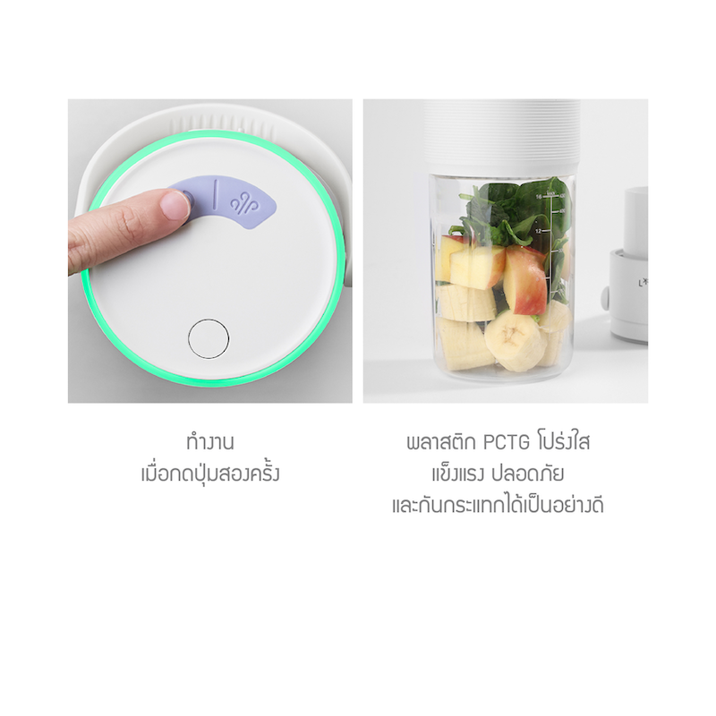 LocknLock เครื่องปั่นน้ำผลไม้แบบพกพา Vacum Portable Blender ความจุ 430 ml. รุ่น EJJ346IVY