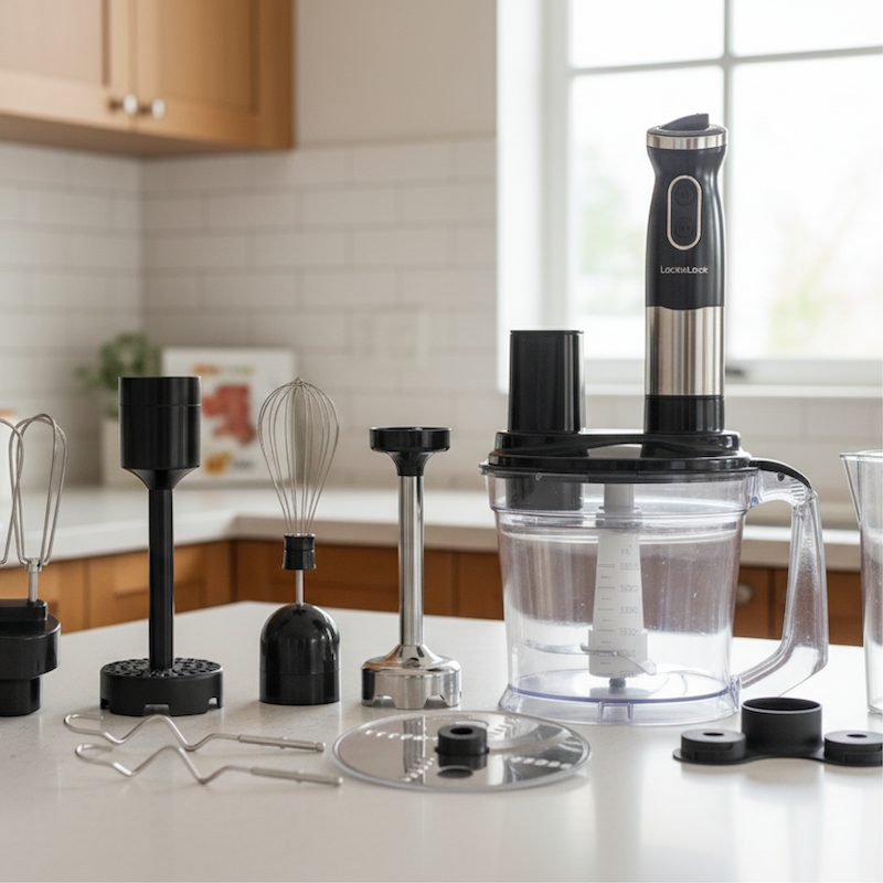 LocknLock เครื่องปั่นอเนกประสงค์ 12 ชิ้น Hand Blender 2 Speed รุ่น EJM556BLK