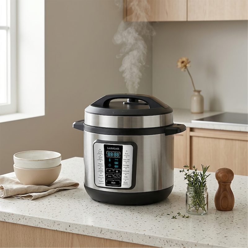LocknLock หม้อแรงดันไฟฟ้า Smart Pressure Cooker 6 L. รุ่น EJP666SLV