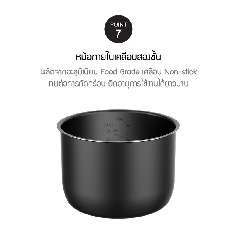 LocknLock หม้อแรงดันไฟฟ้า Smart Pressure Cooker 6 L. รุ่น EJP666SLV