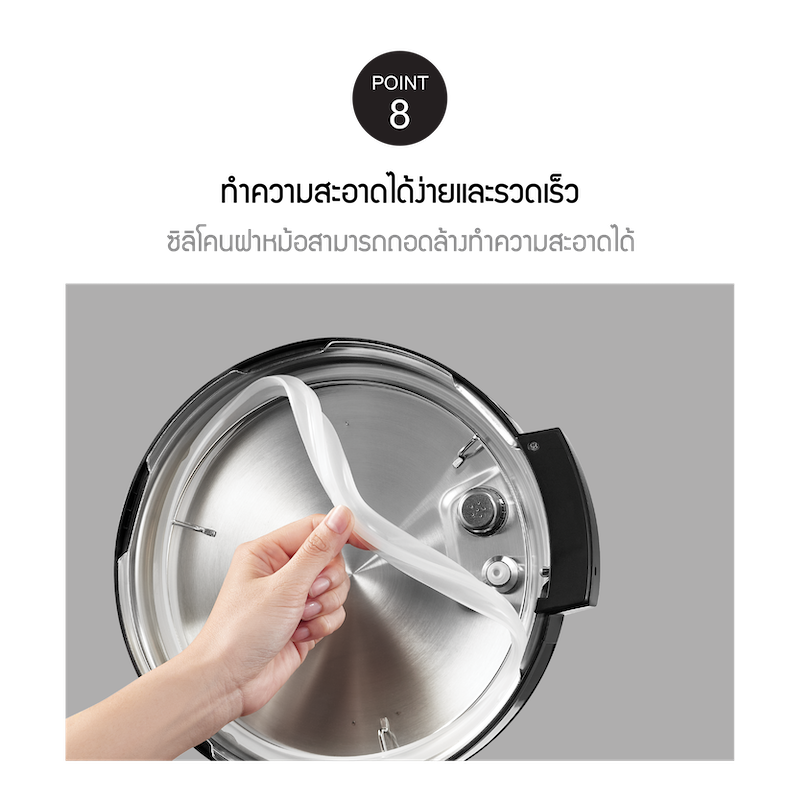 LocknLock หม้อแรงดันไฟฟ้า Smart Pressure Cooker 6 L. รุ่น EJP666SLV