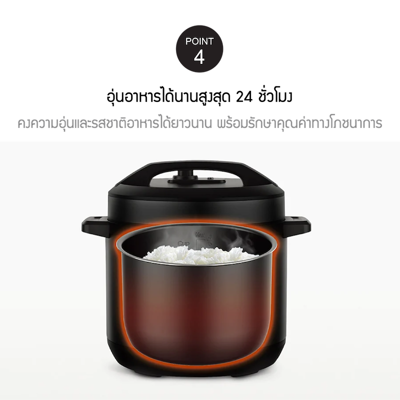 LocknLock หม้อแรงดันไฟฟ้า Smart Pressure Cooker 6 L. รุ่น EJP666SLV
