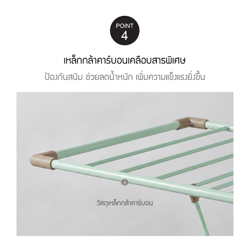 LocknLock ราวตากผ้าแบบพับ New Strong Drying Rack รุ่น ETM554