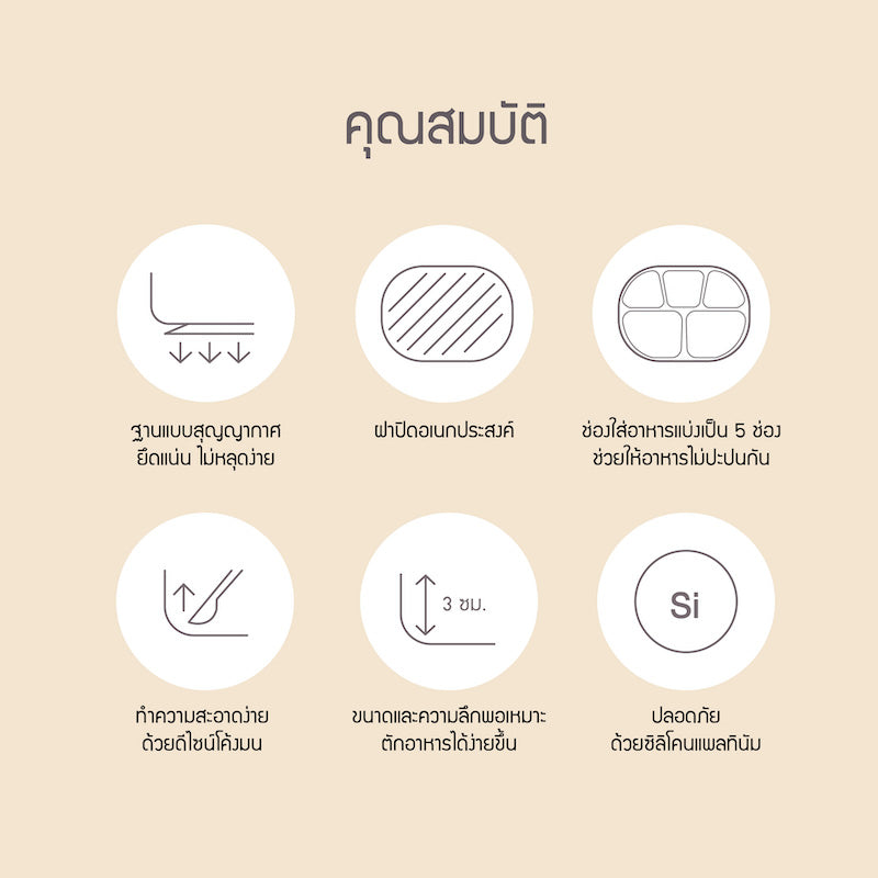 LockLock ถาดซิลิโคนพร้อมฝาสำหรับเด็ก Little LUV Silicone Suction Plate SET - LBB411