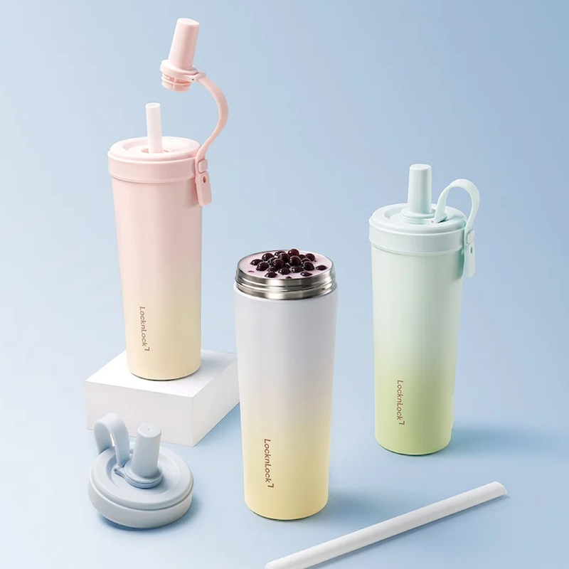 LocknLock แก้วชานมเคลือบเซรามิกเก็บอุณหภูมิ Ceramic Milk Tea Tumbler ความจุ 720ml. รุ่น LHC4369