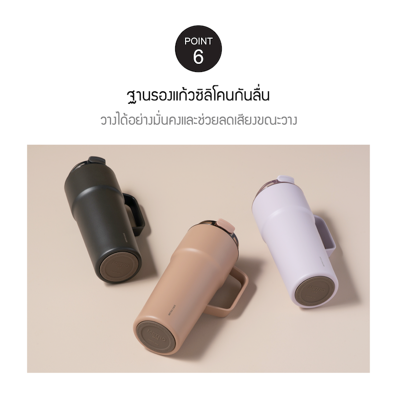 LocknLock แก้วเก็บอุณหภูมิเคลือบเซรามิก Metro Cafe' Handle Tumbler ความจุ 750 ml. รุ่น LHC4418